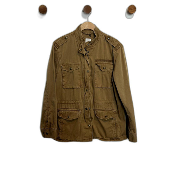 Gap Unisex Long Sleeve Classic Utility 4 Pocket Military Jacket Size Medium Snap - Picture 15 of 15